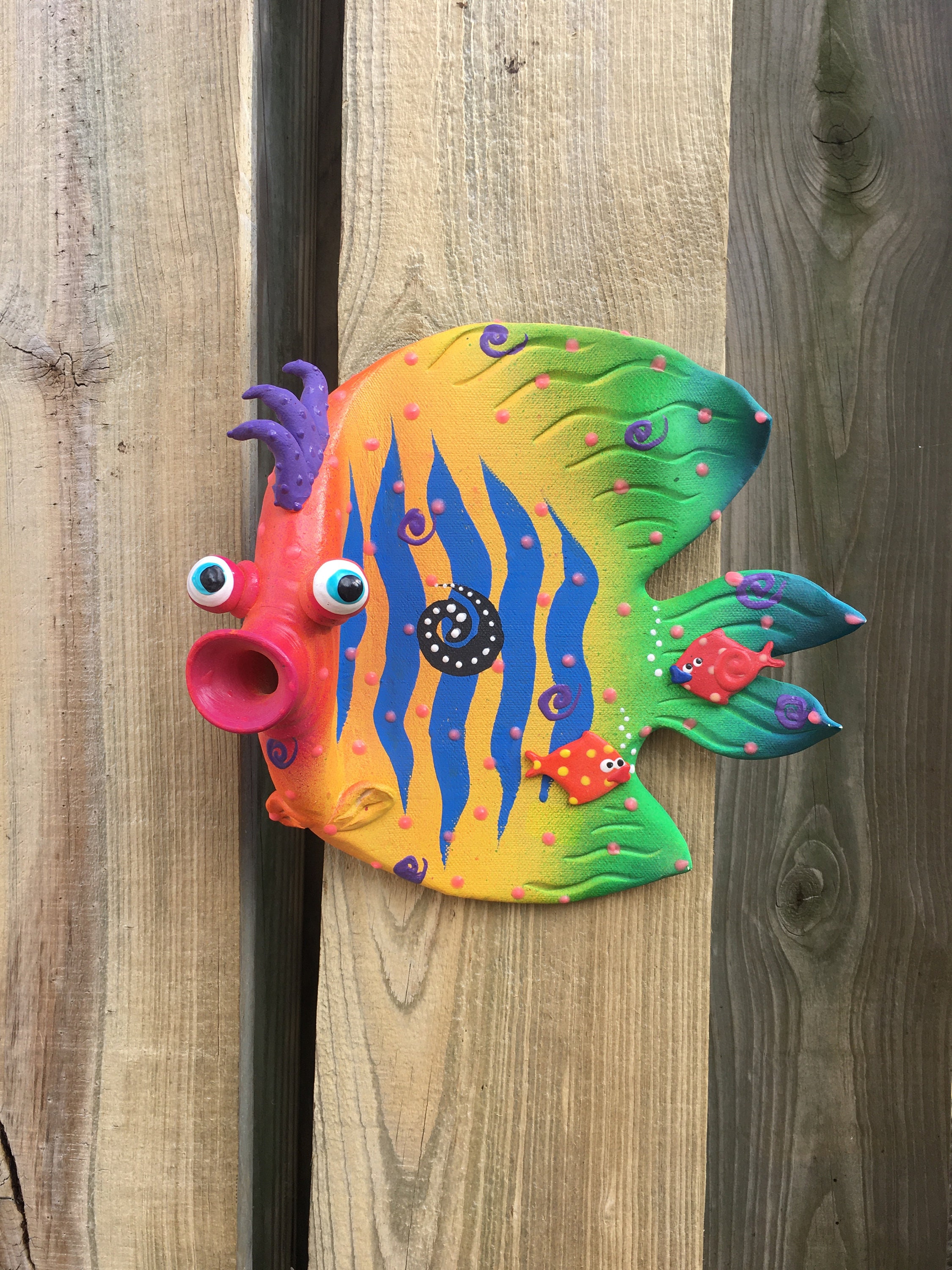 Fish wall Sculpture, Outdoor Pool Art Decor, Beach Theme
