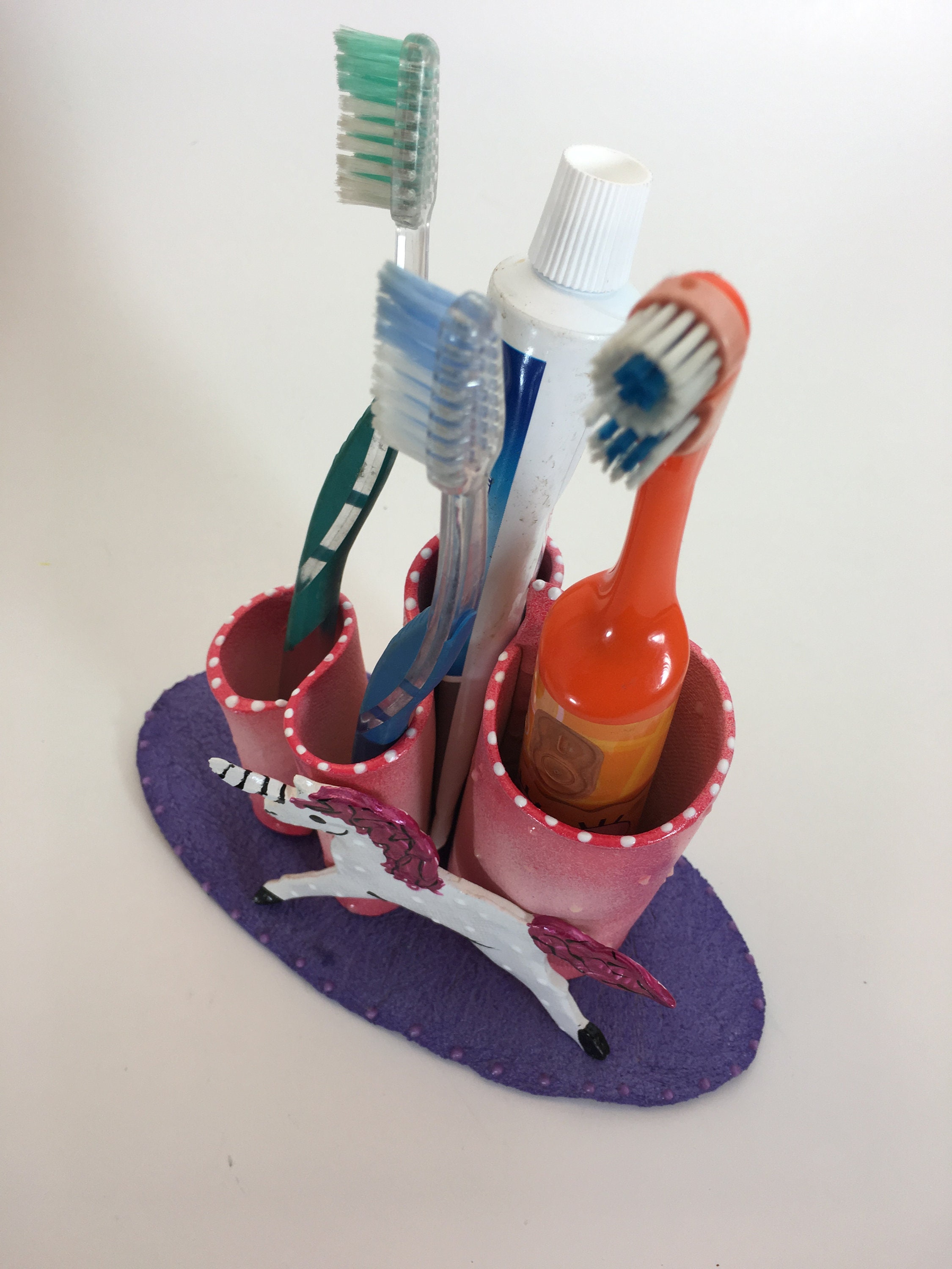 Ceramic Unicorn toothbrush holder, bathroom Caddy holder, ,Unicorn