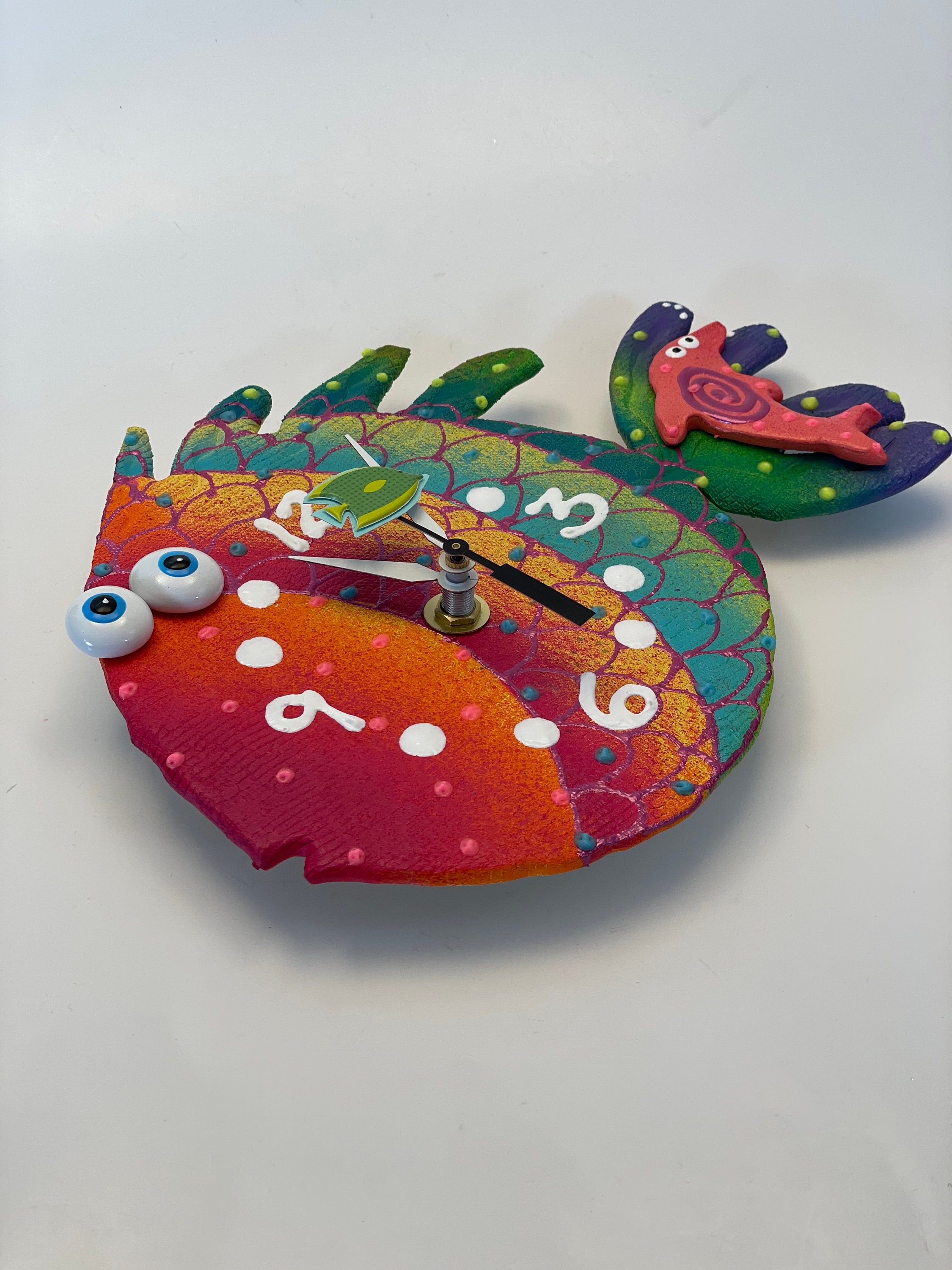 Fish Wall Clock Blowfish Clock, Unique wall Clock,Under the Sea Beach