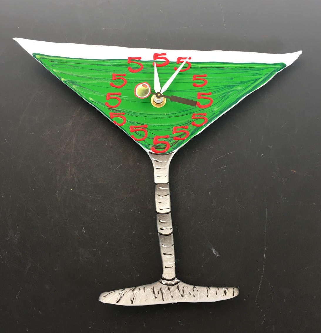 Unique Clock, Martini Wall Clock, Martini Glass Clock, Martini Glass