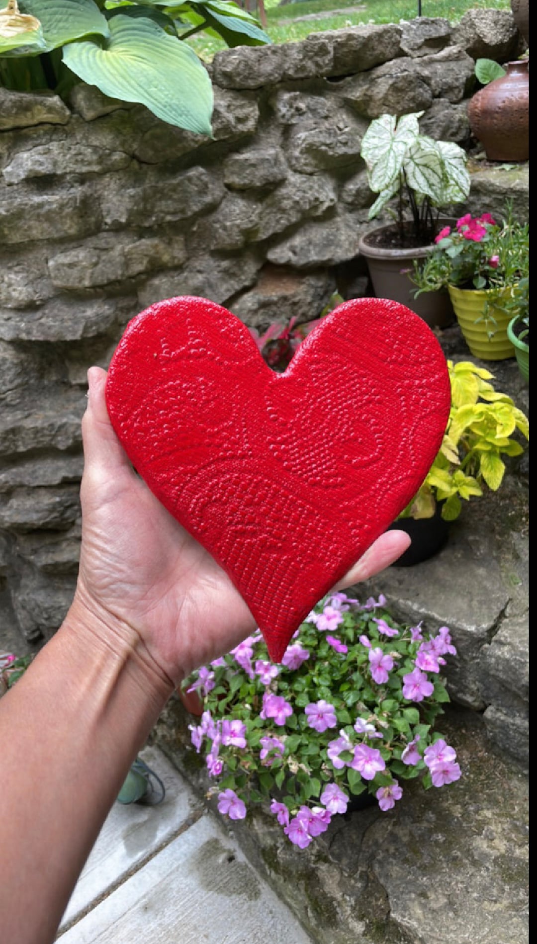 Red Heart Wall Hanging Heart Wall Decor Rustic Home Art Gift for Her