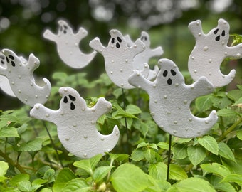 Clay Ghost Halloween Ghosts Garden Stakes Yard Décor Halloween Décor Halloween Ghost Décor Plante en pot Décor Automne Maison Accents
