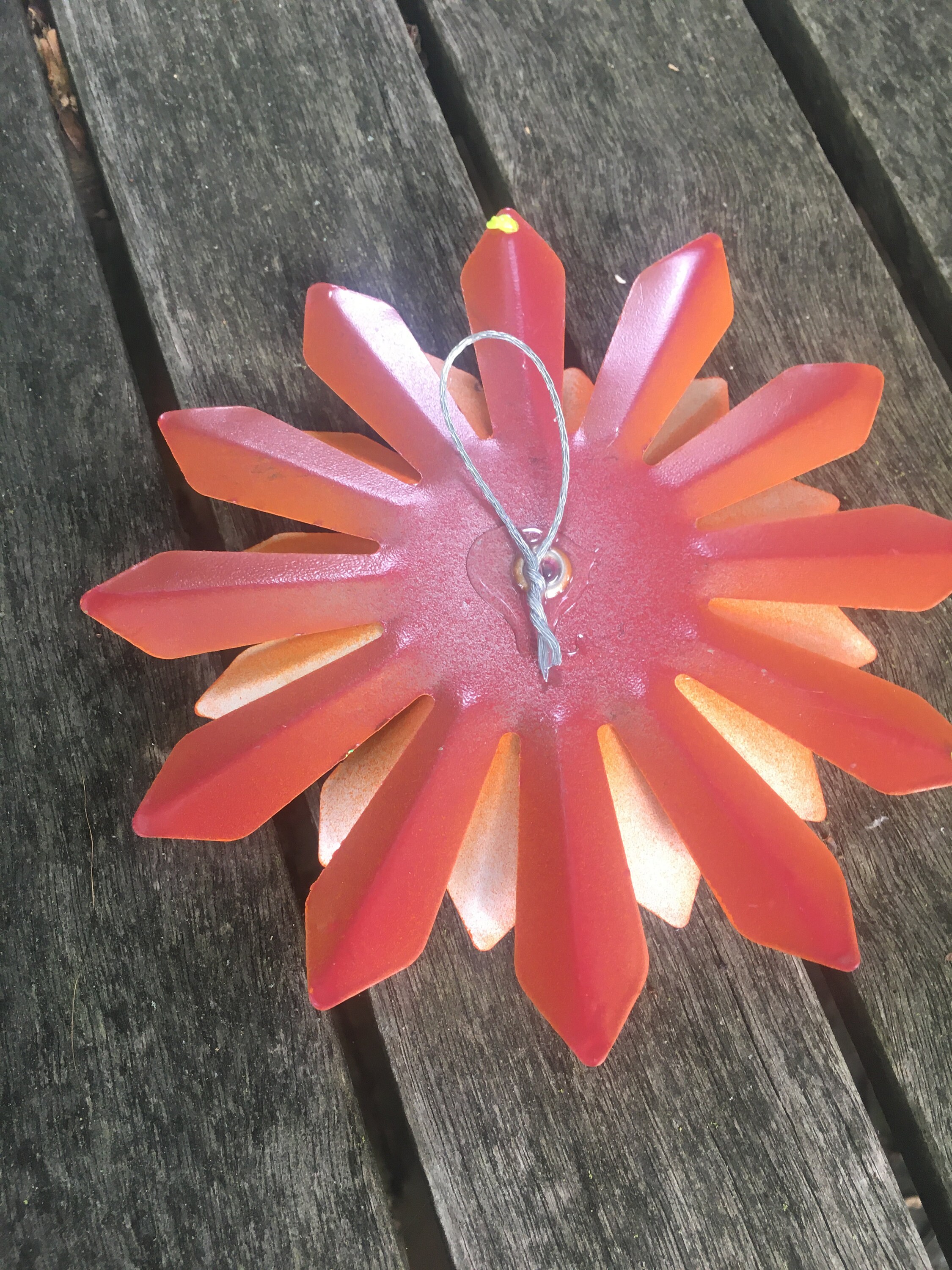 Metal Flower,Orange Fence Flower,Fence Decoration,Patio DecorYard art
