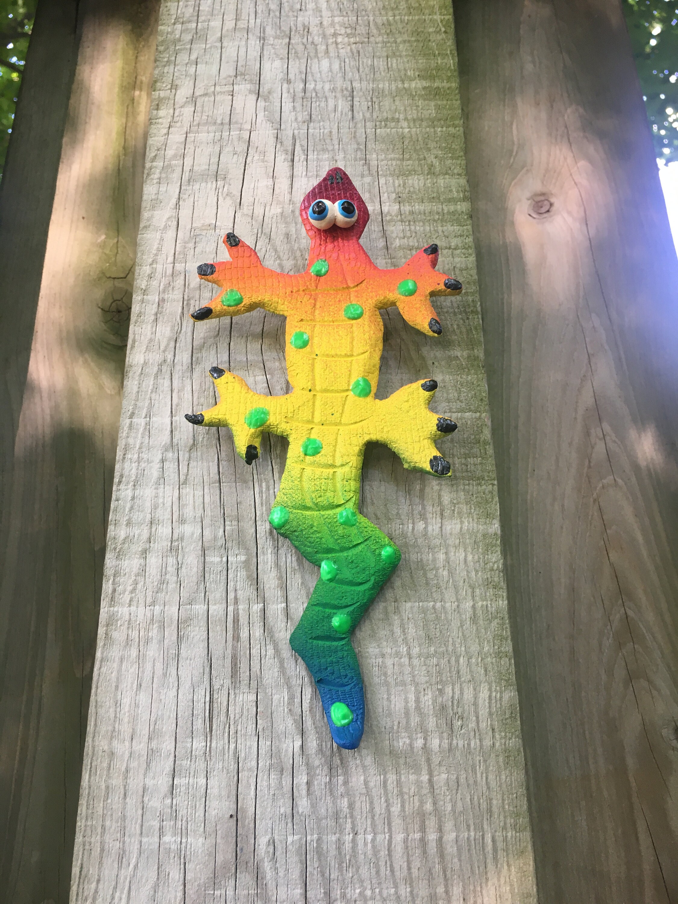 Lizard, Gecko Fence Decor,Tropical Gecko Tree Decor, Wall Decoration