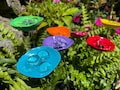 Bee Butterfly Watering Station,Butterfly Puddler,Garden Art,Gift For Her,Poppy Flower,Garden Sculpture,Insect Drinking Cups