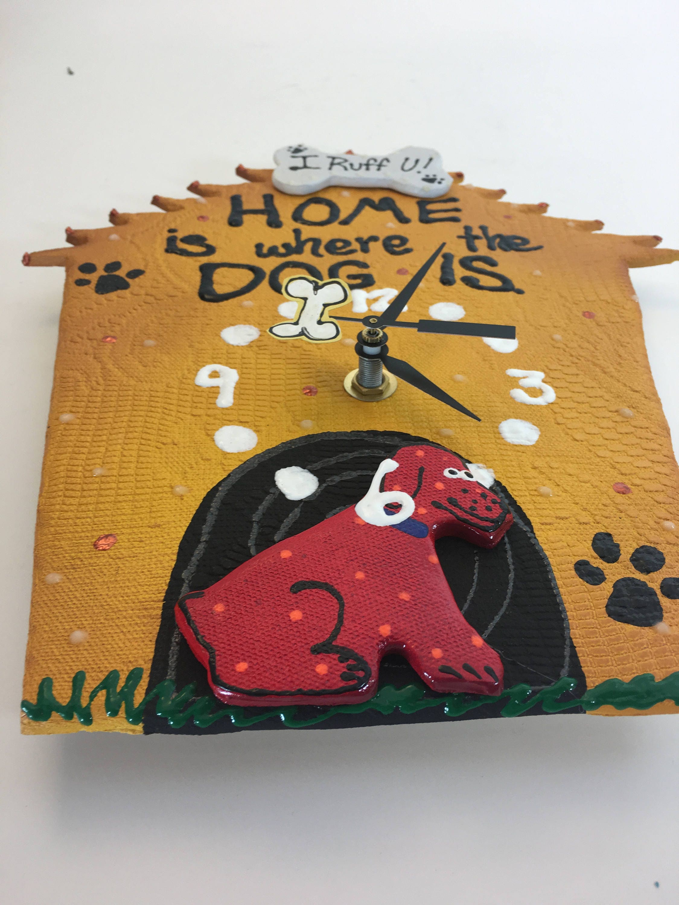 Home is where the DOG is clock ,Dog House Clock,Baby Nursery Decor