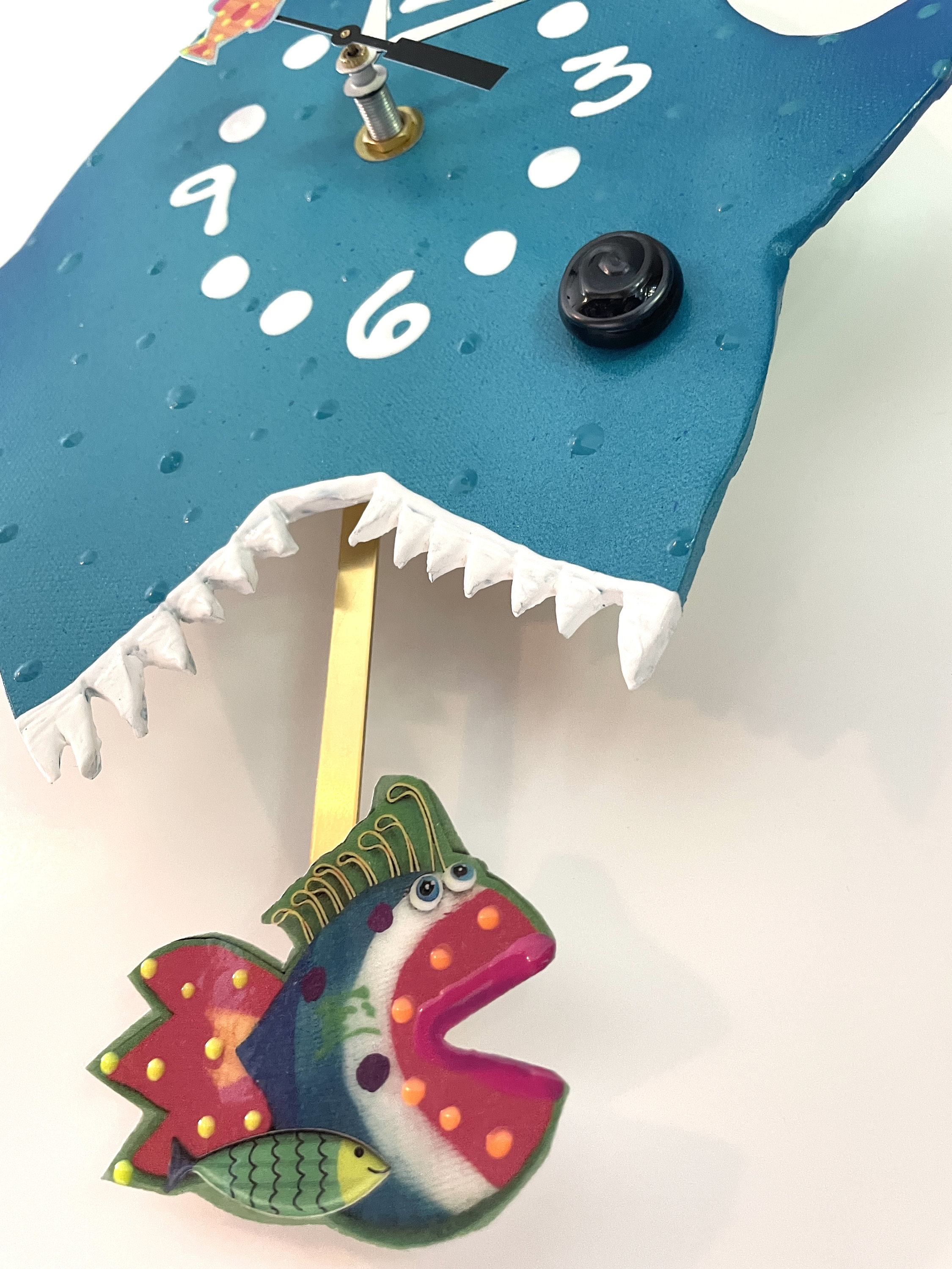 Shark Wall Clock with Pendulum, Beach House Decor, Florida Decor