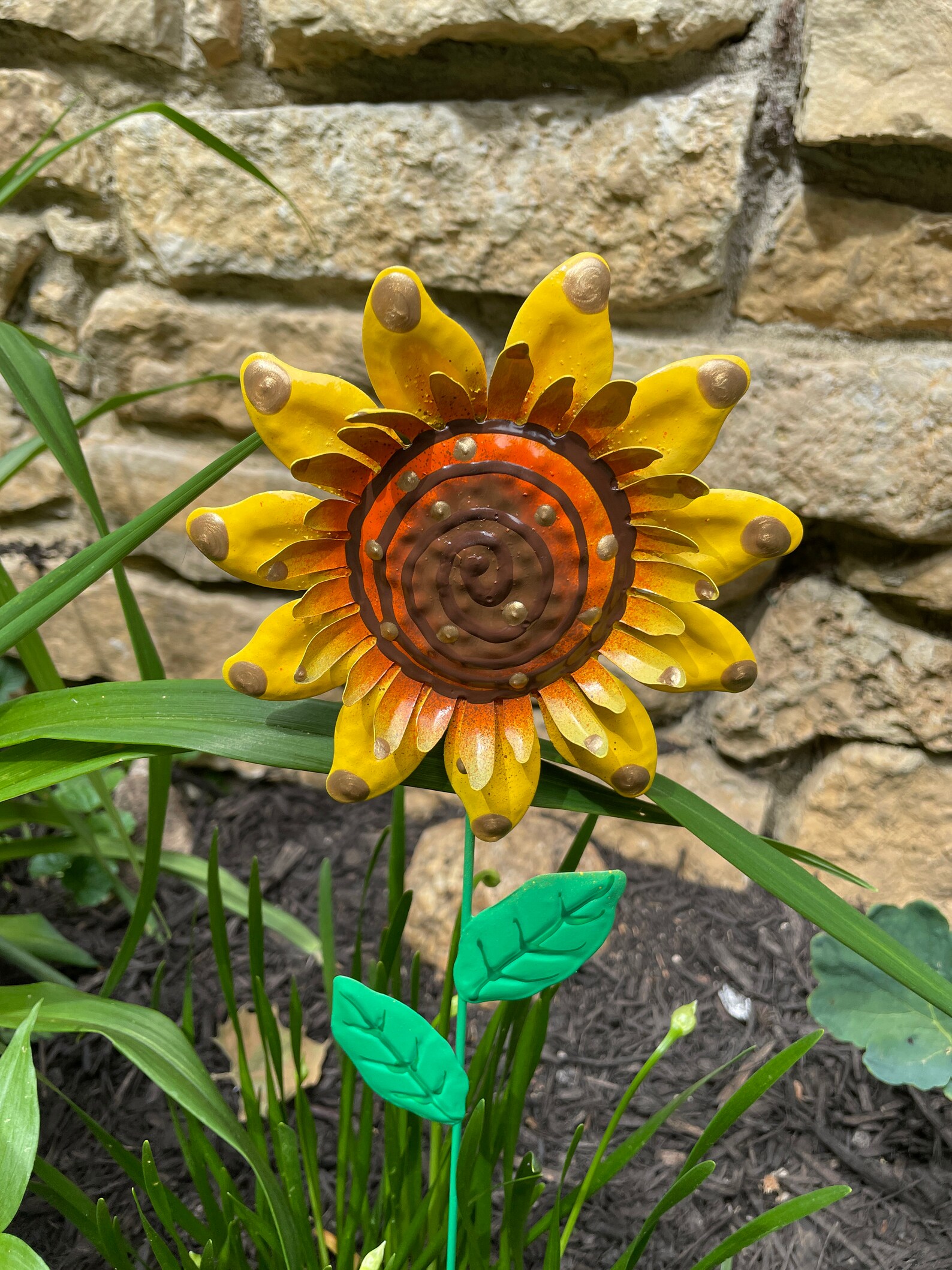 Metal Sunflower Garden Stakes Yard decoration Metal Flower Etsy