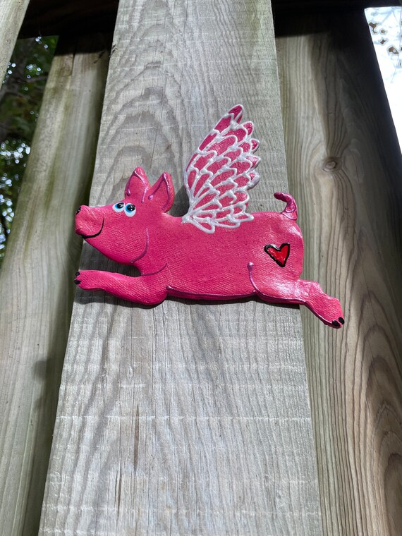 Flying Pig Wall Hanging Art Gift Outdoor Garden - Flying Pig Wall Art Flying Pig Wall Hanging Art Gift Outdoor Garden - Flying Pig Wall Art