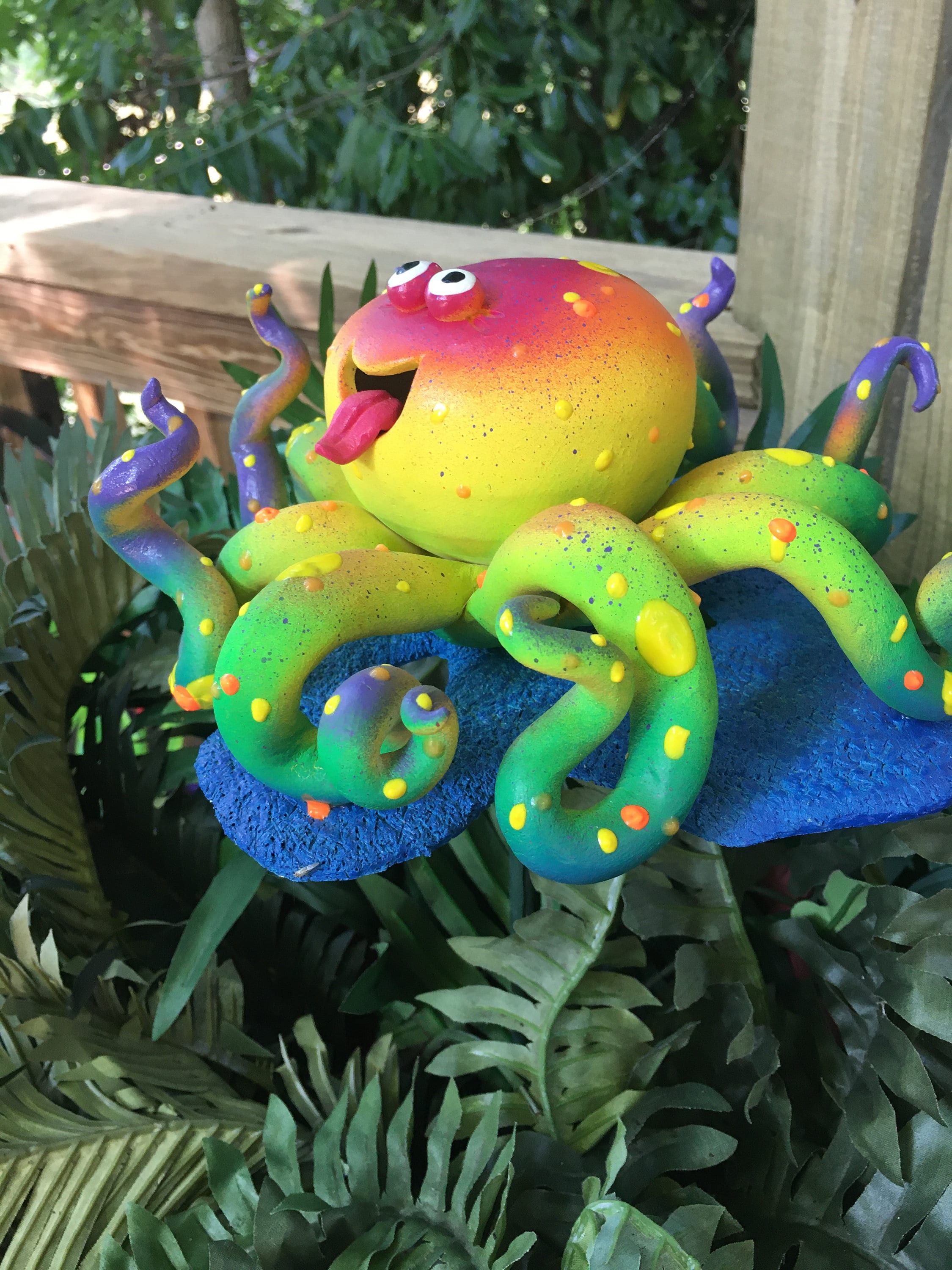 Octopus Garden Stake, Garden Decor, Whimsical Octopus Sculpture, Garden