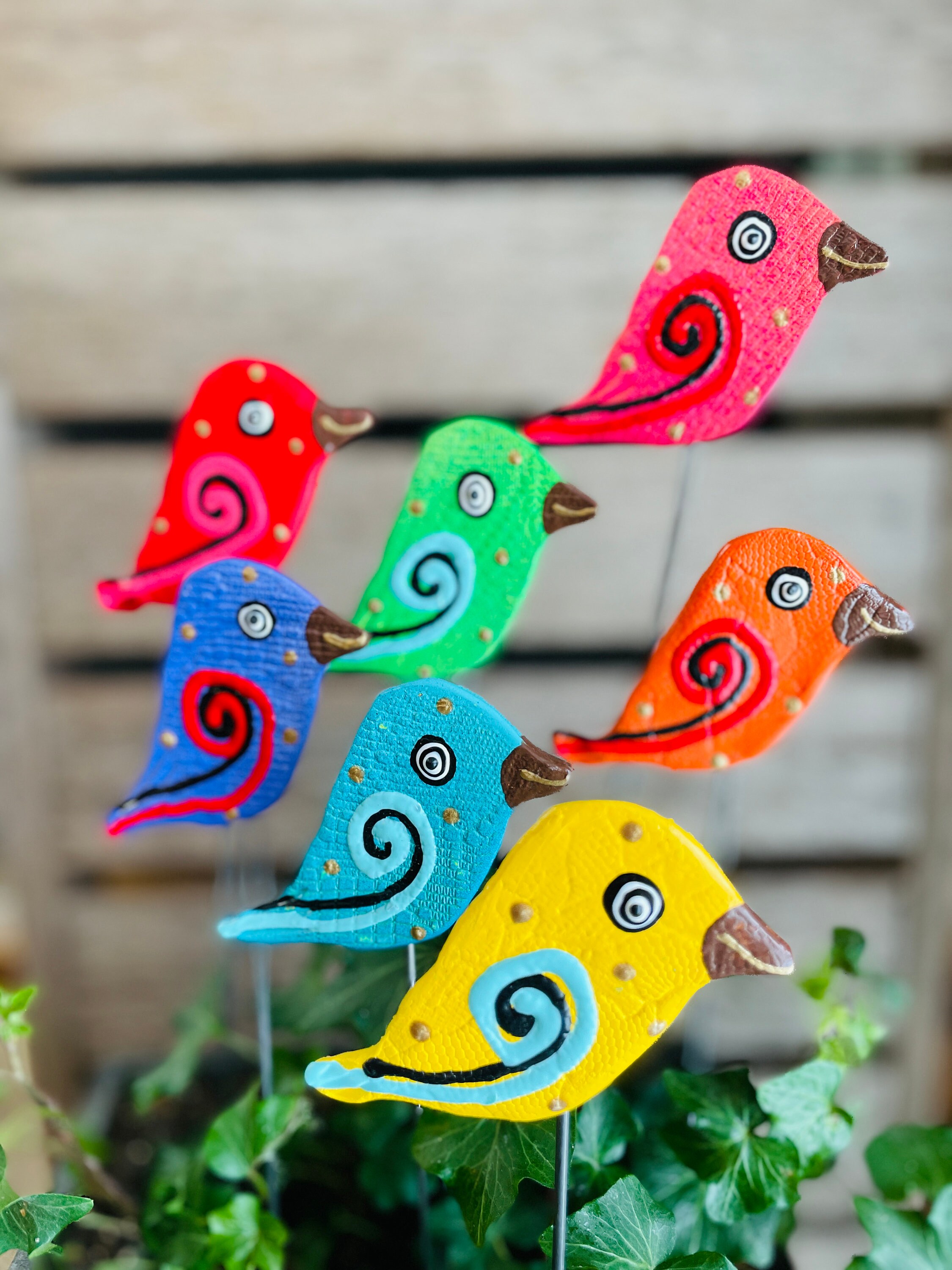 7 Yard Art Bird Garden Stakes,Bird Garden Art,Potted plants, Great Gift