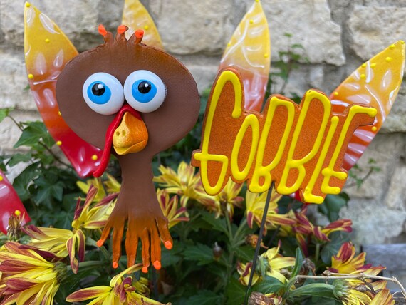 Turkey Planter Pokes,Fall Pumpkin Decor,Gobble Sign,Thanksgiving Decor ,Turkey Kit,Fall Planter Decor,Front Porch Decor,Christmas Gift