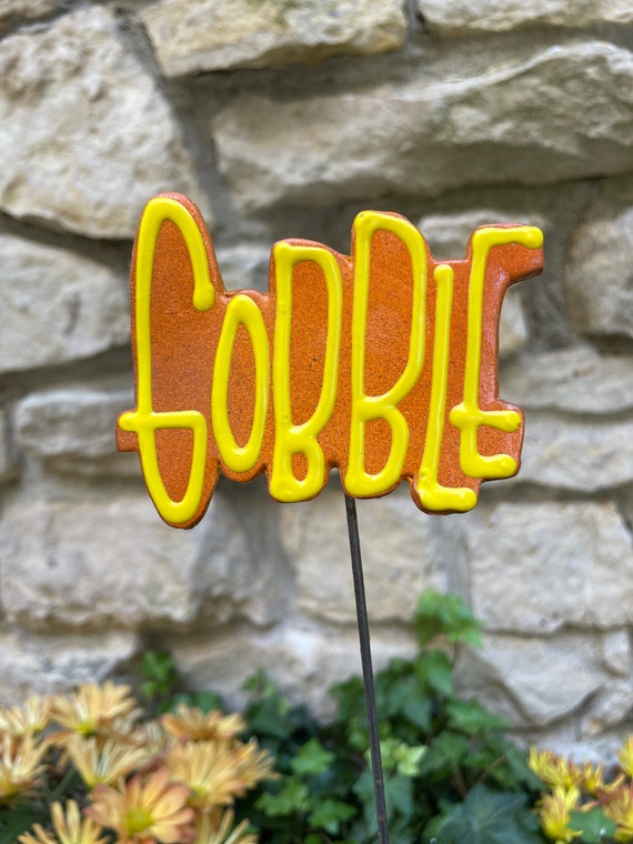 Gobble Planter Stick, Fall Decor, Fall Vibes,Gobble Sign Prop,Thanksgiving Decor,Farmhouse Thanksgiving, Autumn Colours, Fall Planter Decor