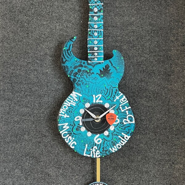 Guitar Clock Etsy
