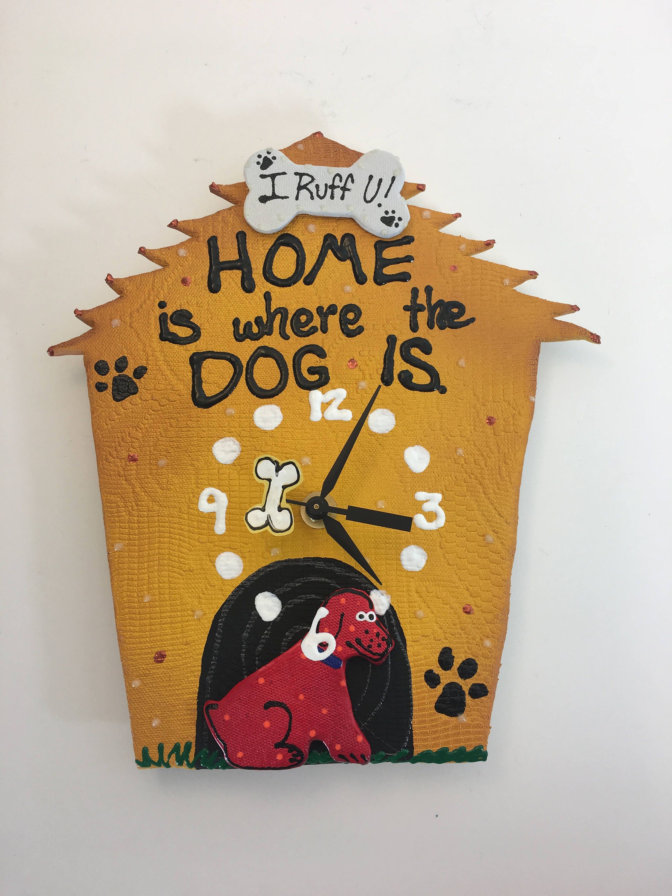 Home is where the DOG is clock ,Dog House Clock,Baby Nursery Decor