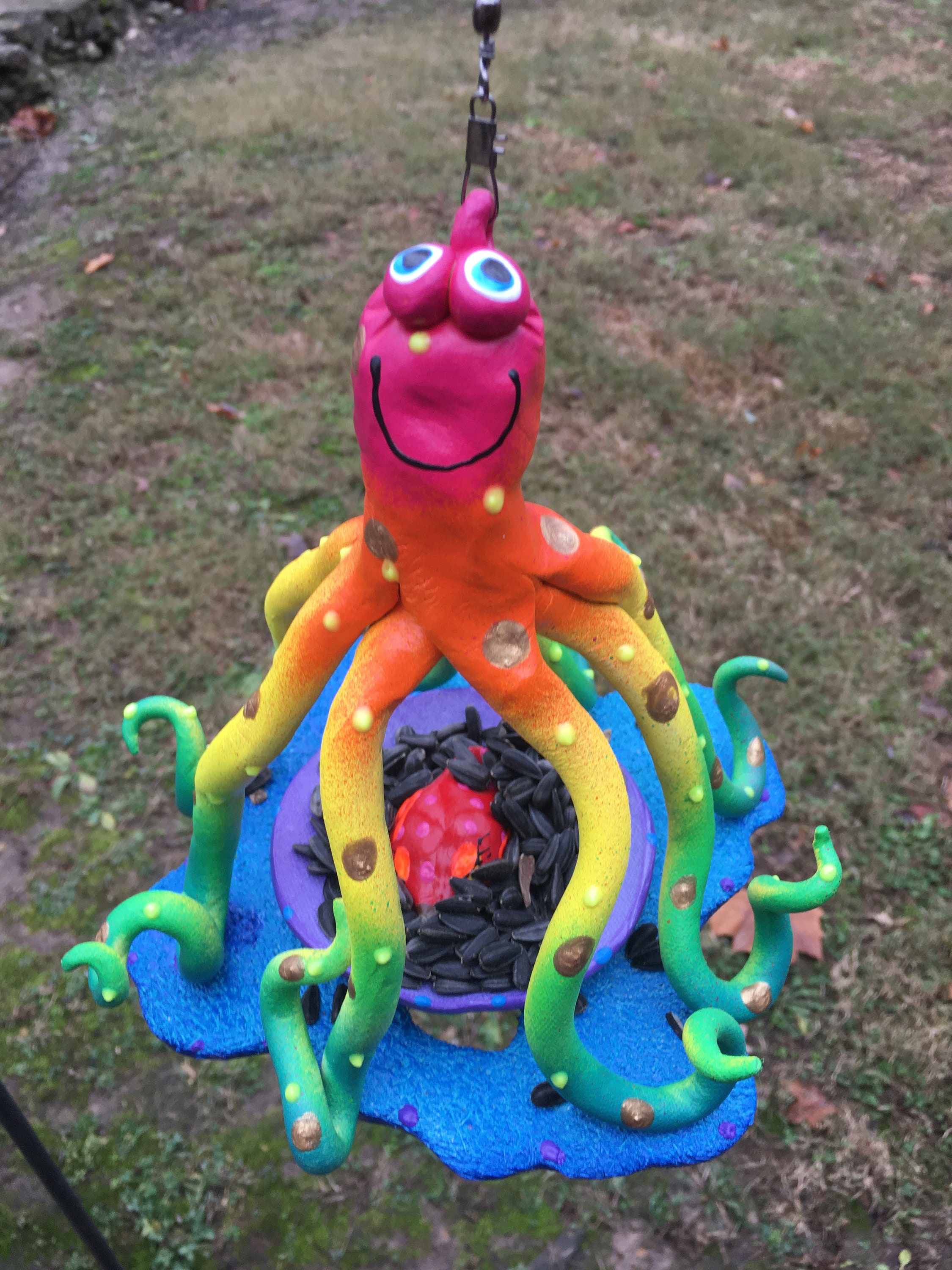 Bird Feeder,Octopus Bird Feeder,Birds,Unique Bird Feeder,Outdoor