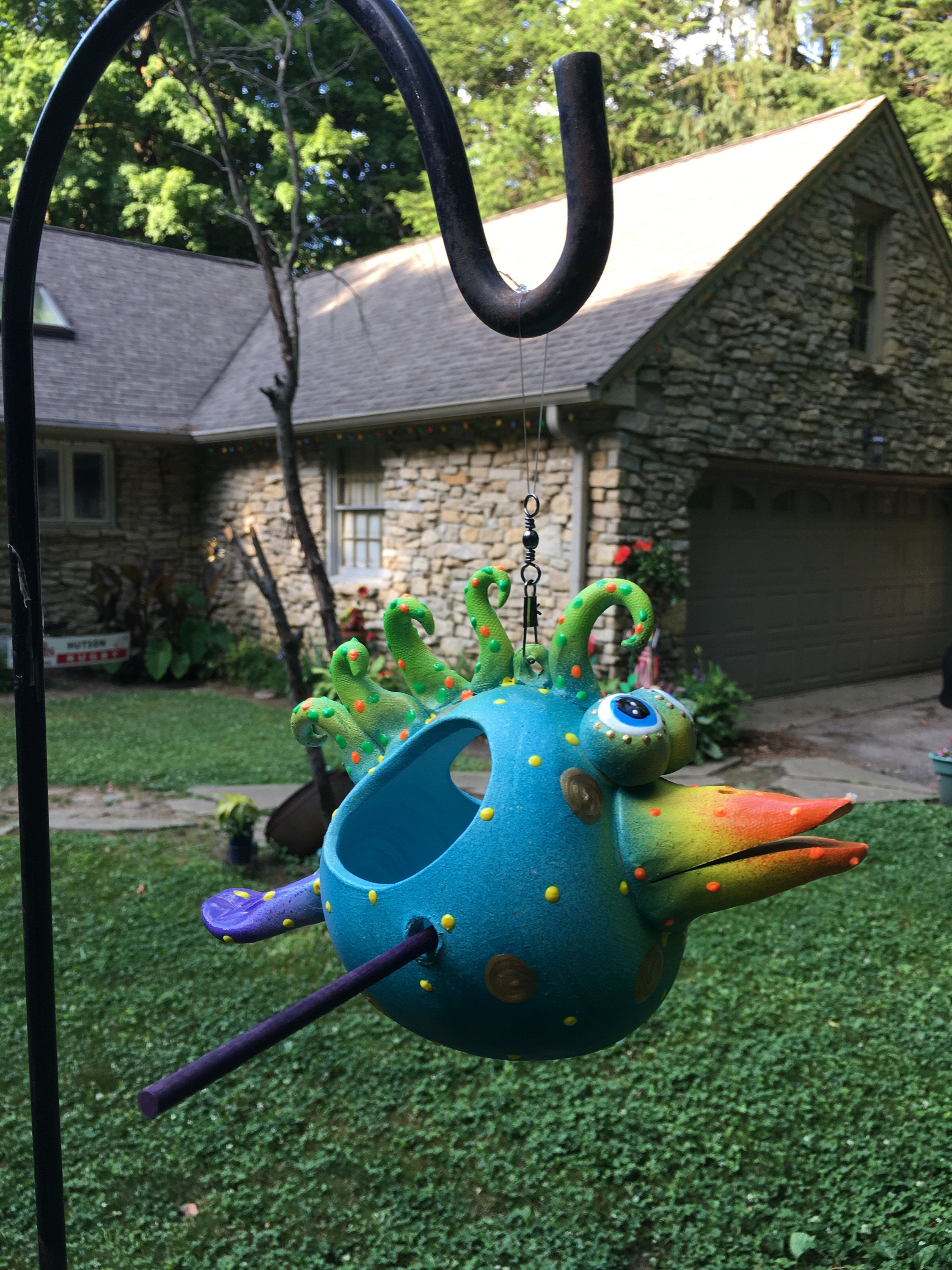 Birdfeeder ~ Outdoor Bird Feeder ~ Garden Decor ~ Ceramic Bird Feeder