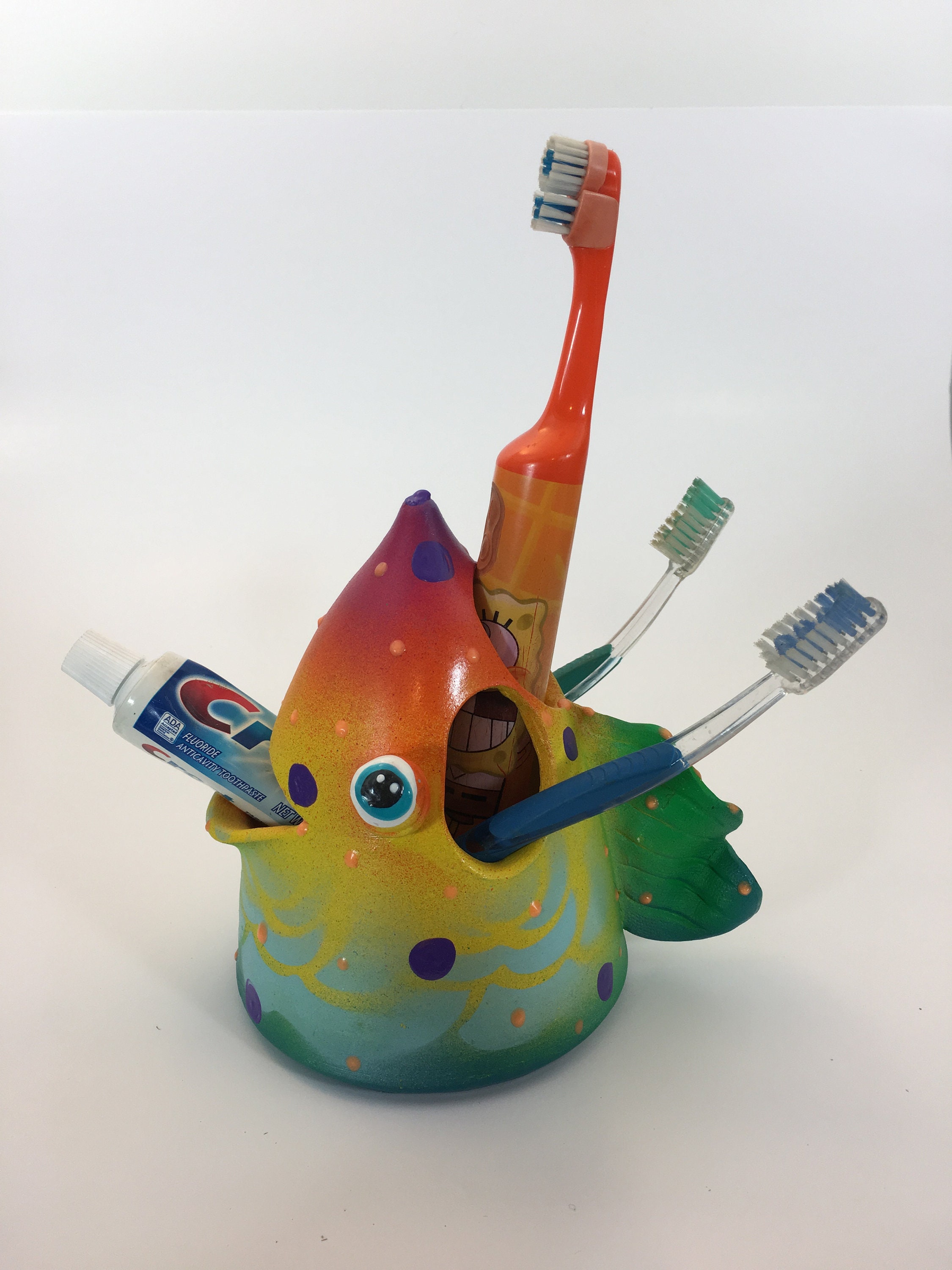 Fish Toothbrush Holder, Toothbrush Holder, Underwater Fish Room Decor