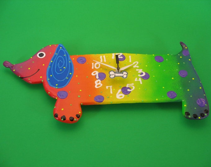 Clock , Dachshund Clock ,puppy Clock, Modern Clock for Children,baby