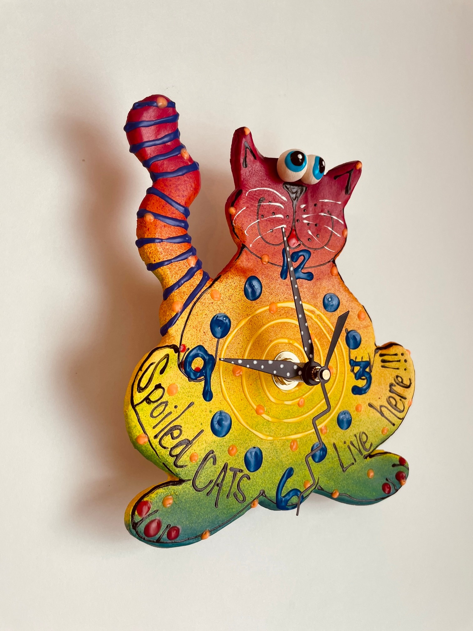 Kitty Clock,Cat Lover Gift,Cat Wall Clock,KIDS Clock,Kit Cat Clock