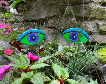 Eye Art Sculpture Garden Stake Yard Decor Halloween Decor Jack-O-Lantern Decor Potted Plant Decor Fall Home Accents Spooky Decor Zombie Eyes