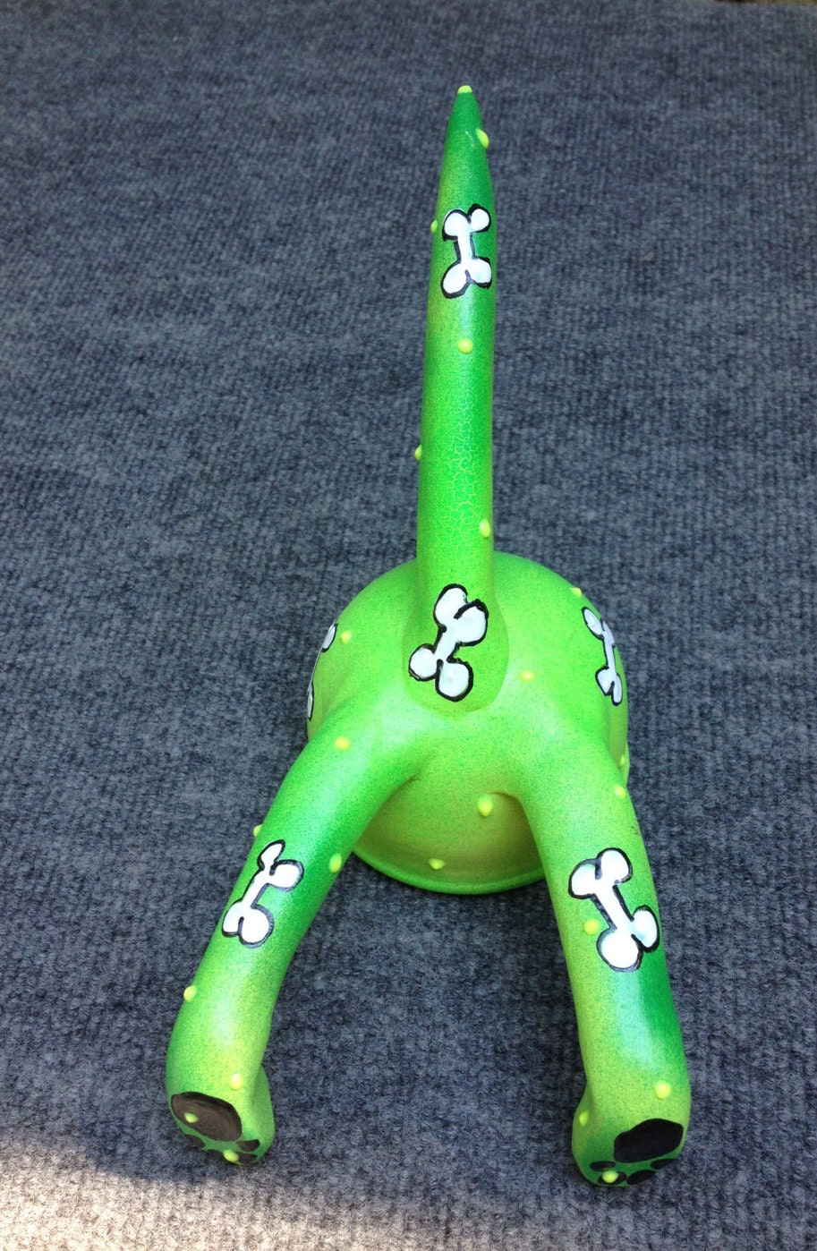 Dog Tail Leash Holder,Handmade ceramic dog tail leash holder, Glow in