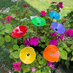 6 Mini Rainbow Poppy Flower Plant Stakes, Poppy Flower Pot Cluster,Potted plants, Great Gift,Lawn decor,Rainbow Pride Gift