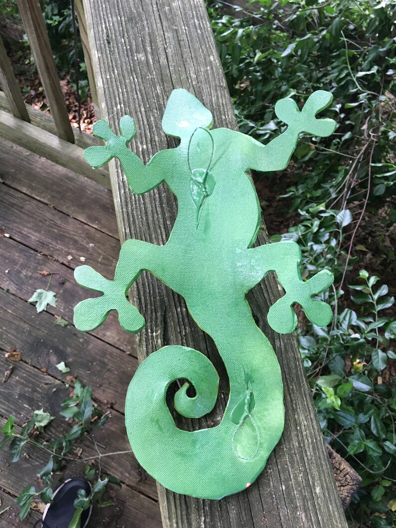 Gecko Lizard Outdoor Wall DecorPrivacy Fence Decor Wall | Etsy