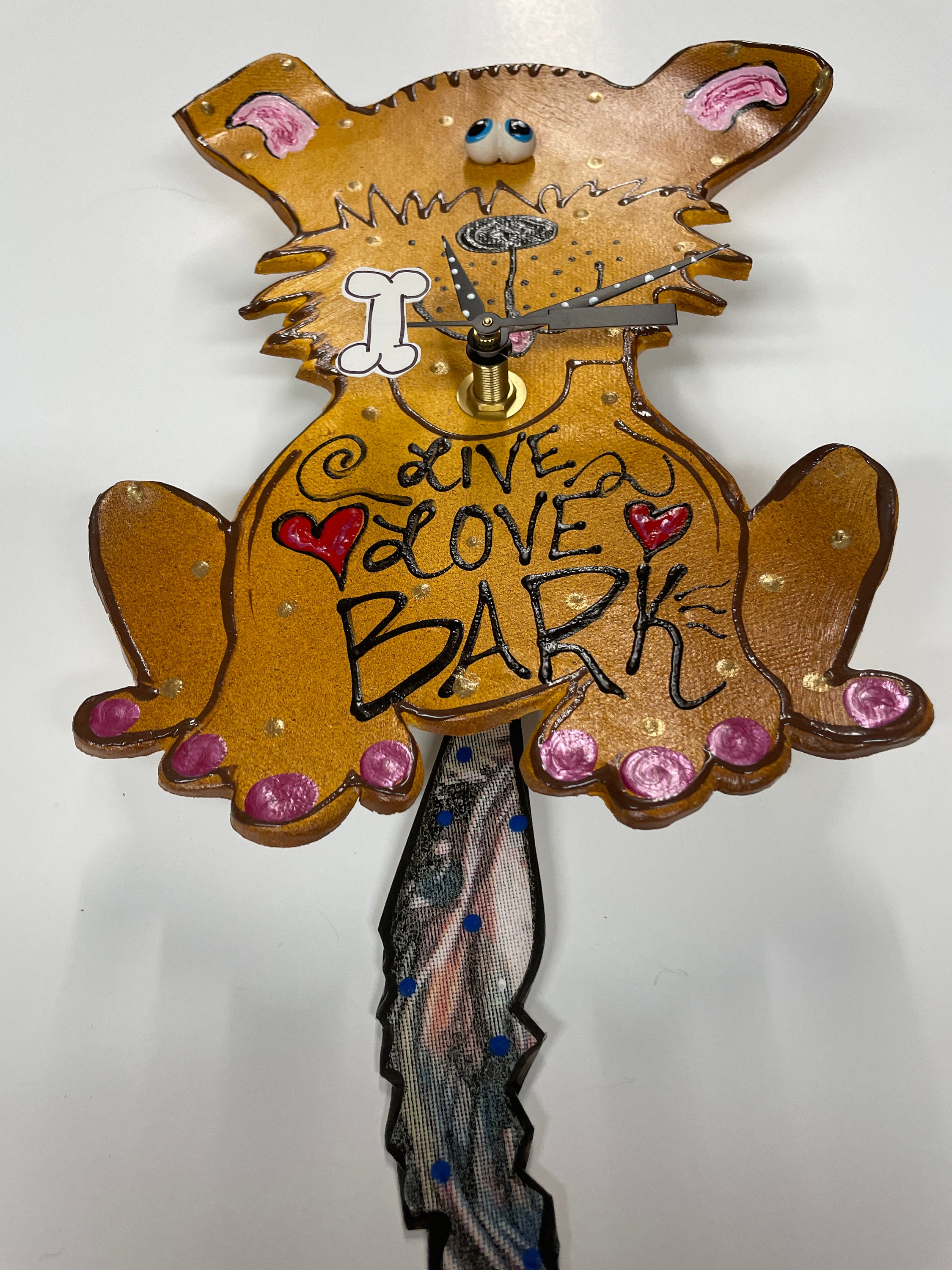 Live, Love, Bark Wall Clock,Dog Clock,Dog Wall Clock,Dog Lover Gift
