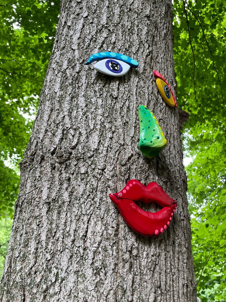 Tree Face,Tree Decor, Gift Ideas,Garden Art Tree Art Outdoor Decor Yard Art Outdoor Christmas Decoration ,Gifts For Her Garden Sculpture image 2