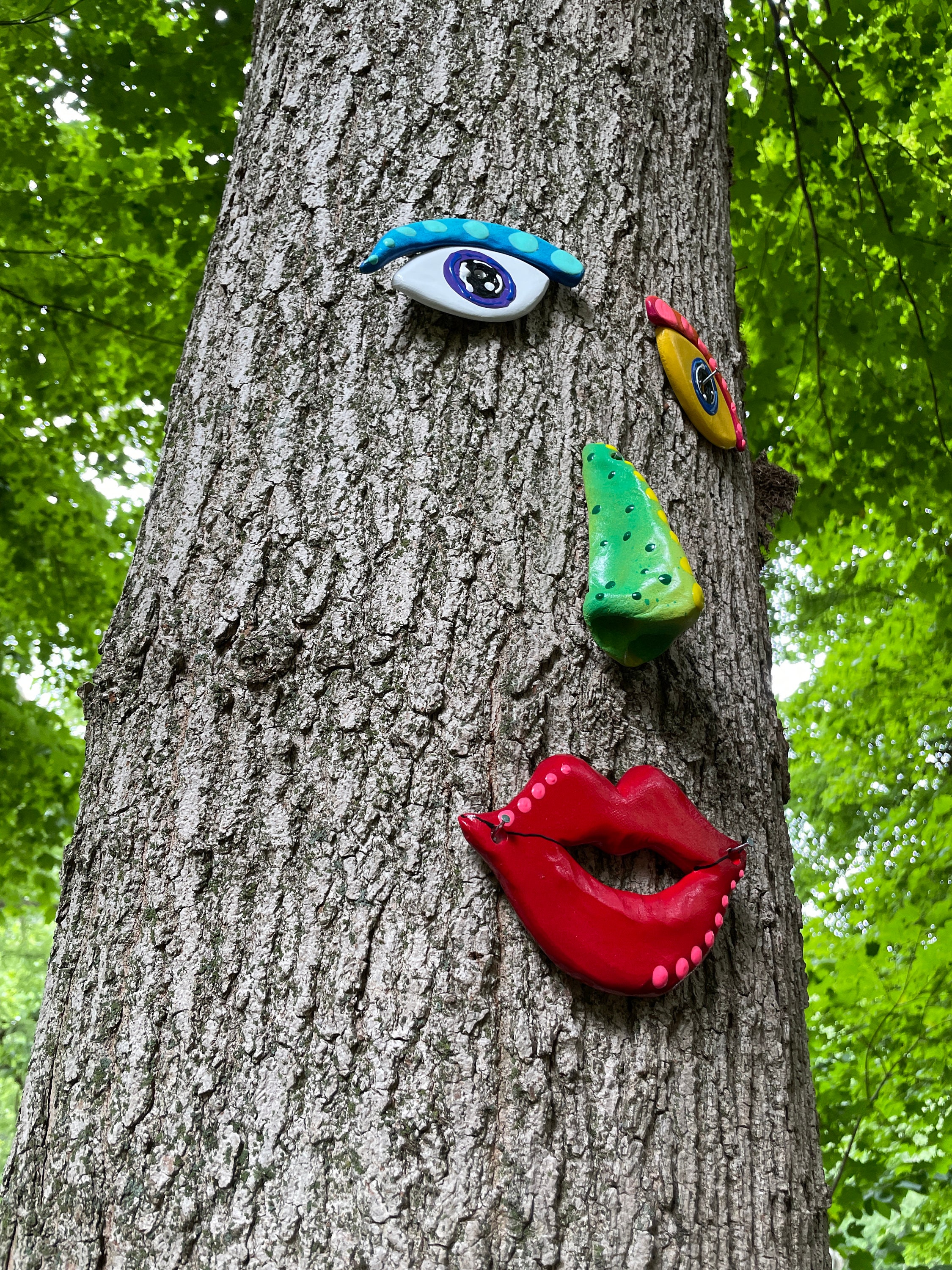 Visage d'arbre, décoration d'arbre, idées cadeaux, art de jardin, art d' arbre, décoration extérieure, art de jardin, décoration de Noël en plein  air, cadeaux pour elle, sculpture de jardin -  France