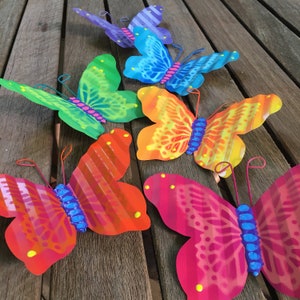 Set of 6 Metal  Butterflies- Fence Art, Hanging -Fence Wall Decor-Yard art-Indoor or outdoor,Fence Butterfly,Privacy Fence,Patio Metal Art