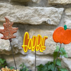 Fall Decor Thanksgiving Set of 3 Garden Stakes Fall Decoration Outdoor Fall and Thanksgiving Decoration Outdoor Fall Pumpkin Autumn Decor image 1