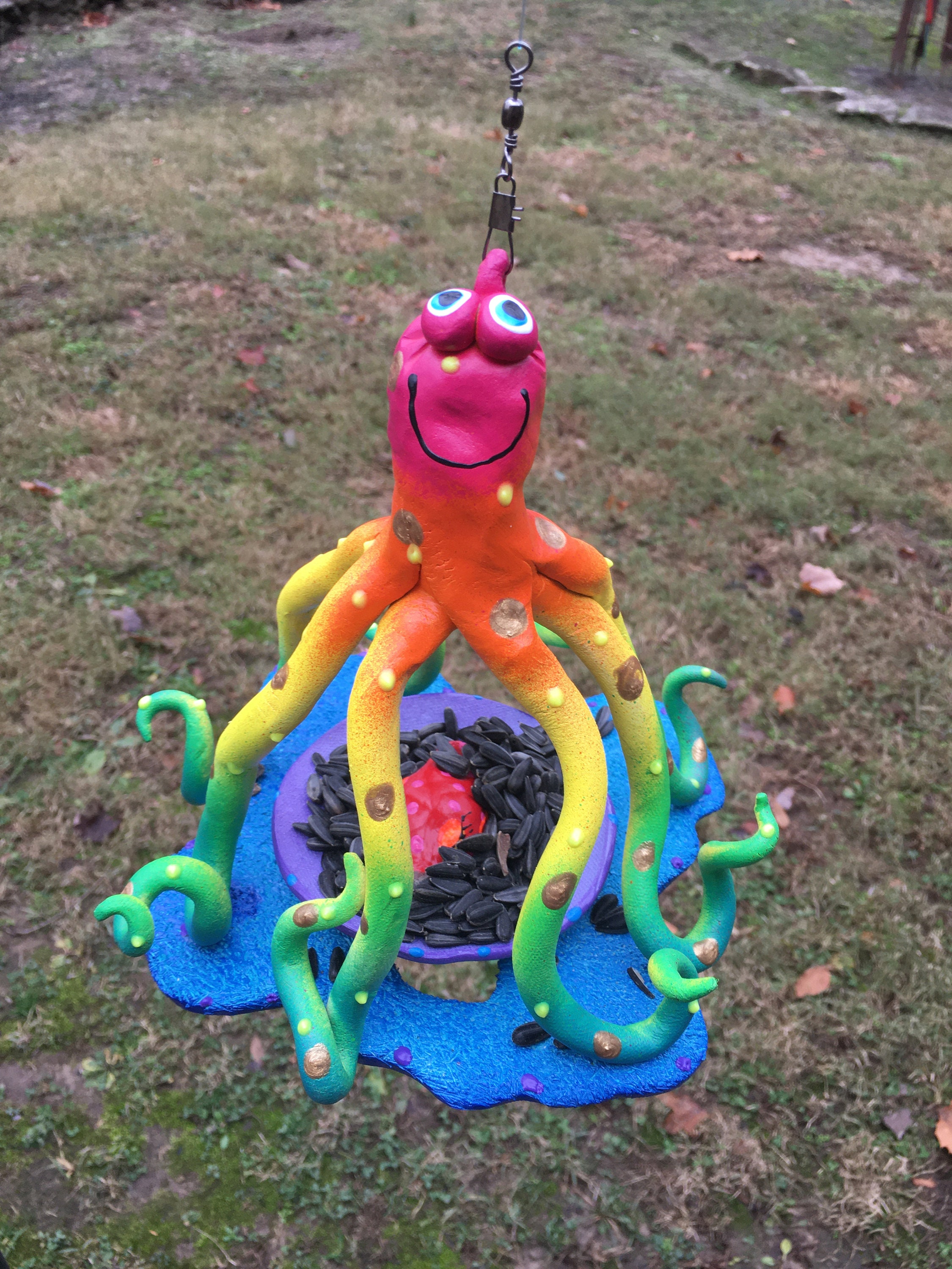 Bird Feeder,Octopus Bird Feeder,Birds,Unique Bird Feeder,Outdoor