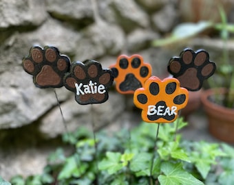 Paw Print Pet Memorial Garden Stake Cat Dog Memorial Garden Stake  Animal Paw Print Cat, Puppy Animal Garden Decor Potted Plant Art Pet Loss