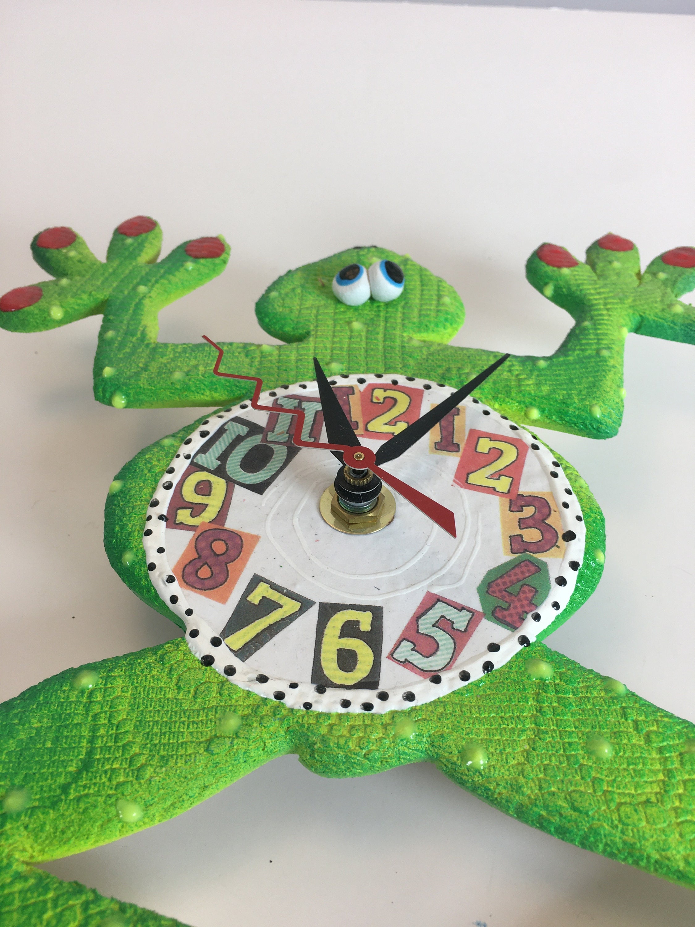 Kids Wall Clock,Unique Clock,Handmade clock, Frog Clock, Unique wall