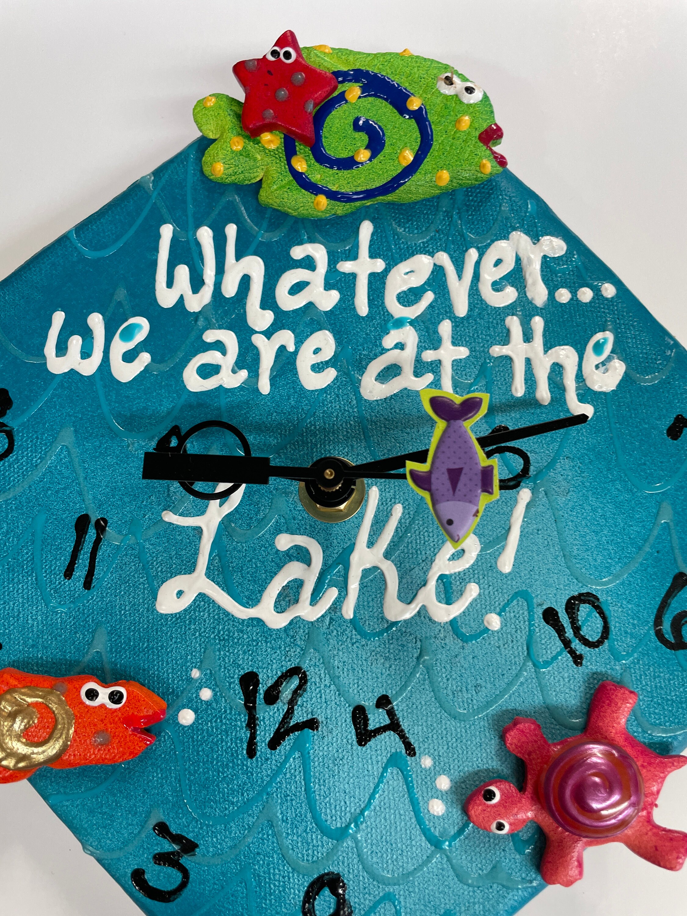 Lake House Wall Clock,Whatever, We are at the LAKE! Nautical Decor