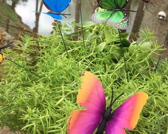 6 Butterfly Garden Stakes, Garden Stakes,Potted plants, Great Gift,Lawn decor,Yard Patio Planter Flower Pot Spring Garden Butterfly Garden