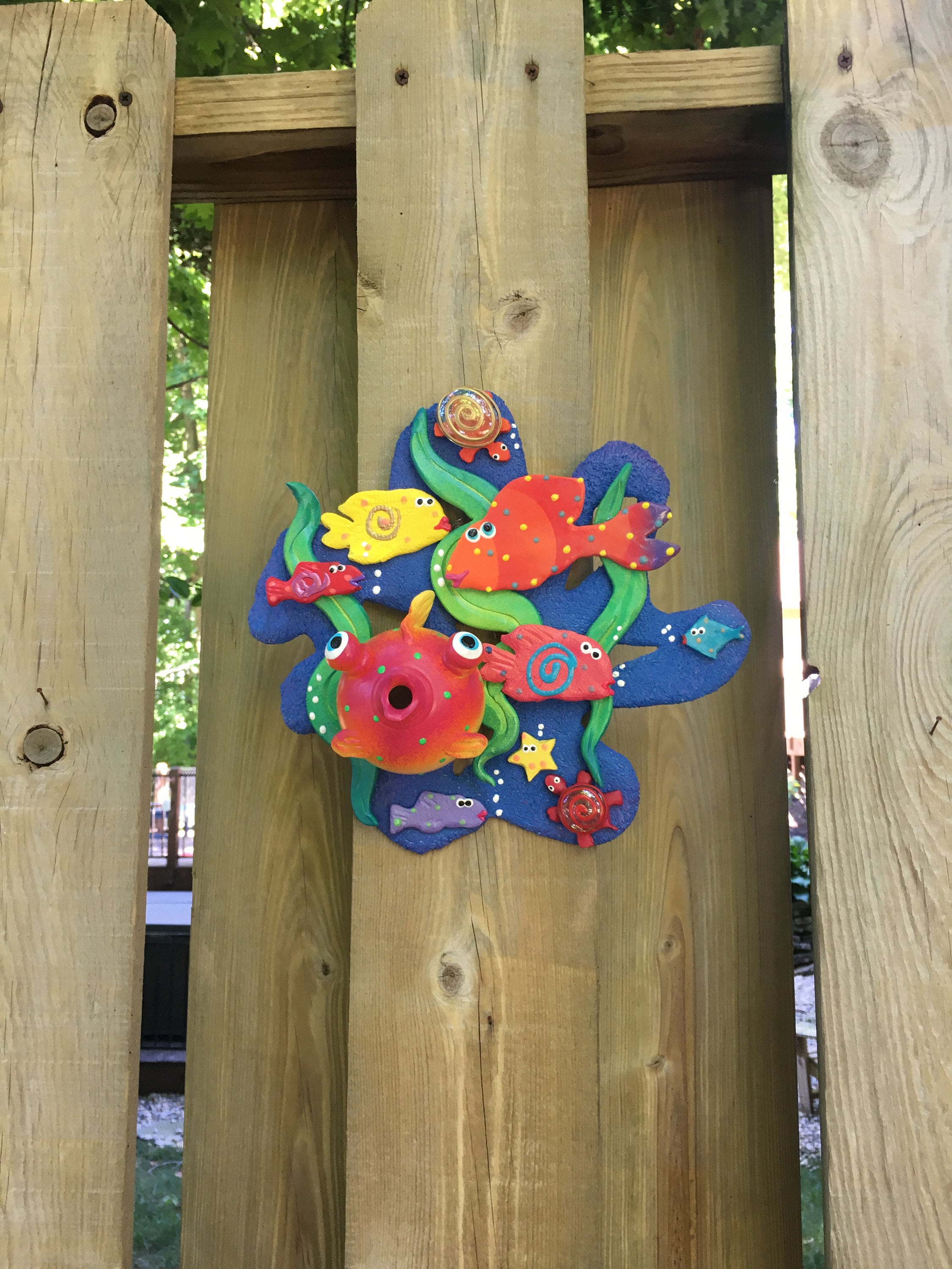 Coral reef Fish Sculpture,Fence Decoration,Patio DecorYard art,Perfect