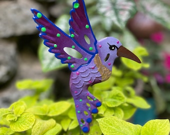 Purple Metal Hummingbird Garden Stake,Garden Decor, Garden Art,Garden Gift For Moms,Hummingbird Decor,Hummingbird Lover Gift