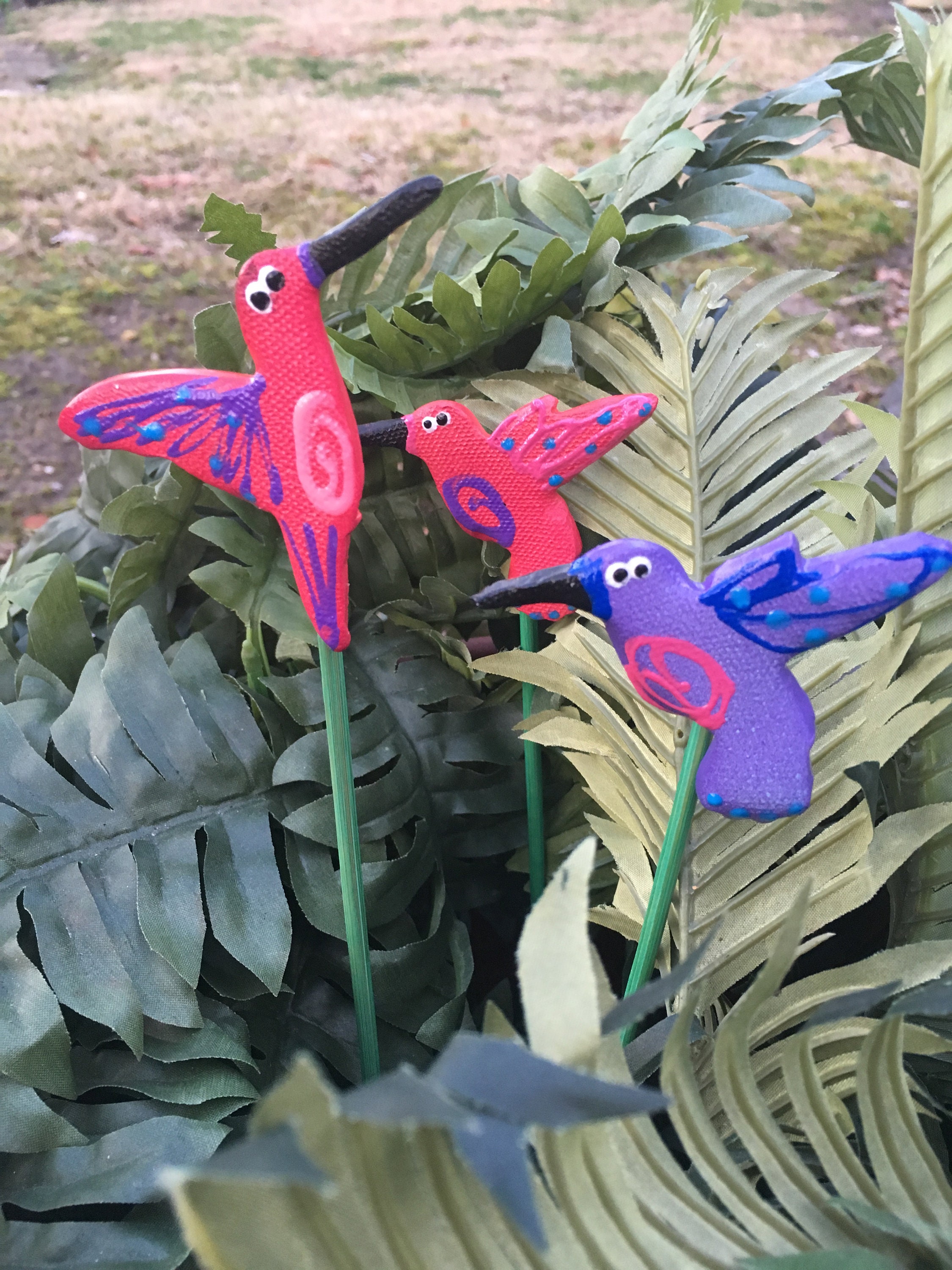 Humming Bird Garden Stakes,Potted plants, Great Gift,Lawn decor,Outdoor
