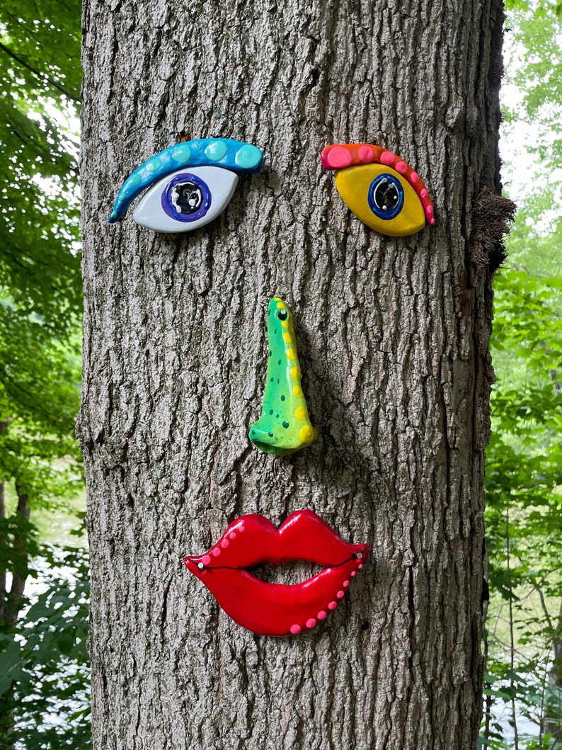 Tree Face,Tree Decor, Gift Ideas,Garden Art Tree Art Outdoor Decor Yard Art Outdoor Christmas Decoration ,Gifts For Her Garden Sculpture image 4