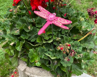 Pink Dragonfly Garden Stake, Pink Dragonfly,potted Plants, Gift