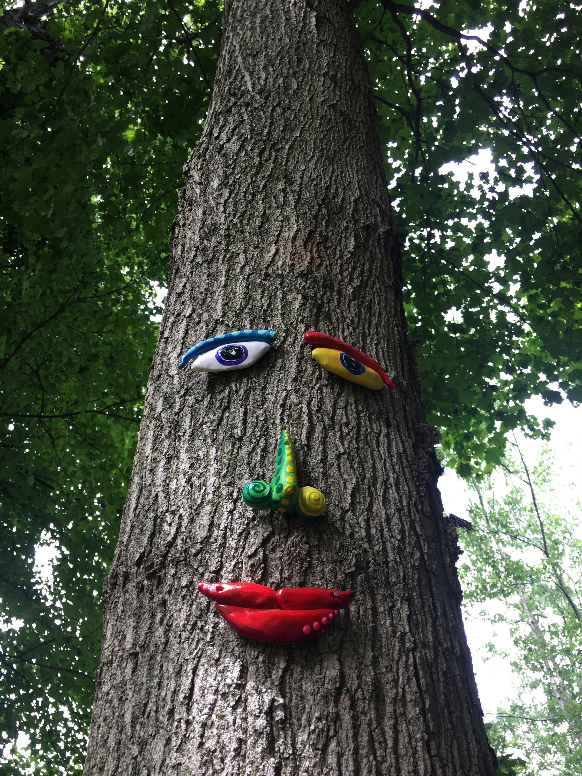 Tree Face,Tree Decor, Gift Ideas,Garden Art Tree Art Outdoor Decor Yard Art Outdoor Christmas ...