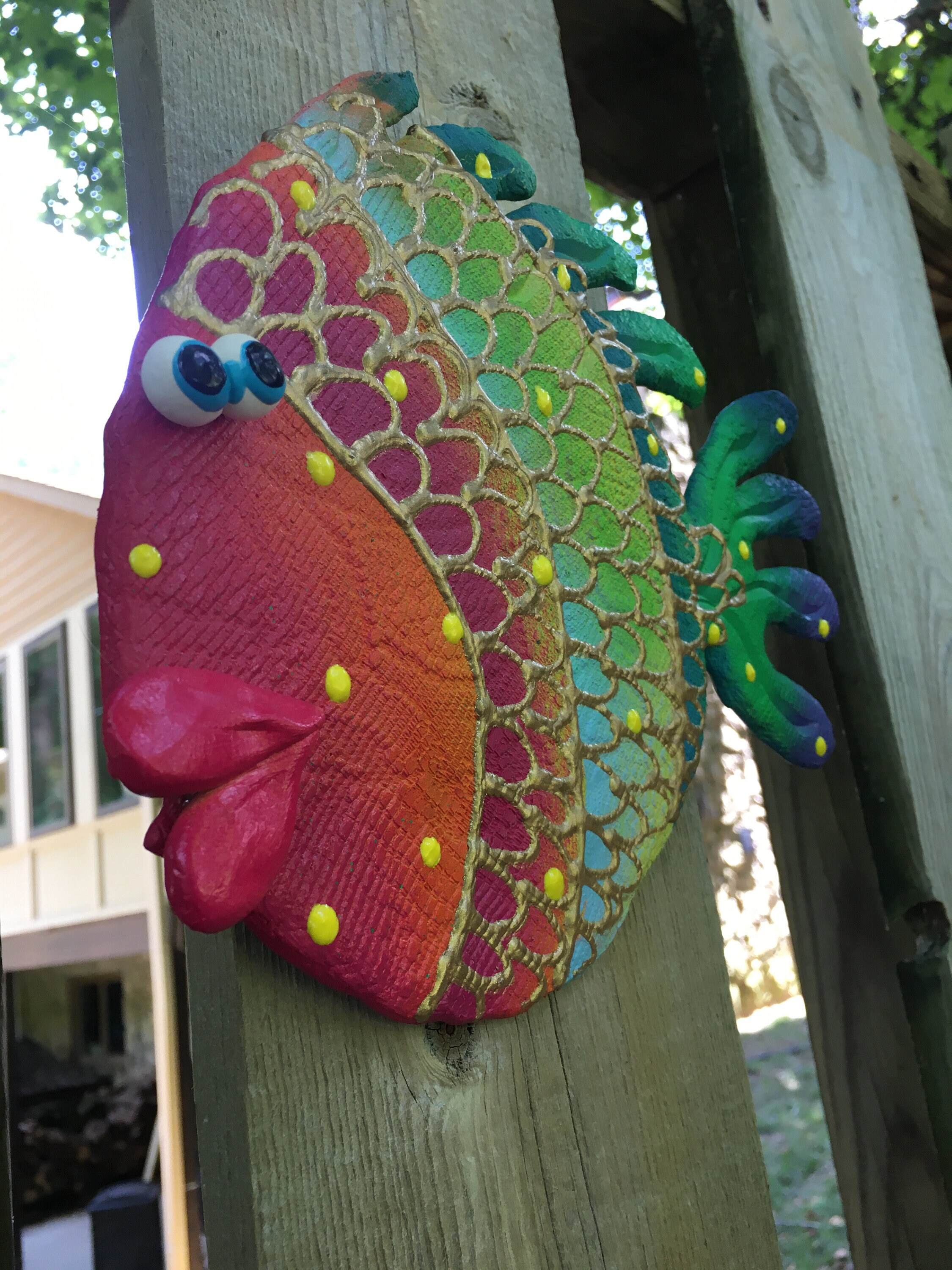 Rainbow Fish,Blowfish Wall Hanging,Under the Sea,Ocean Decor,Beach
