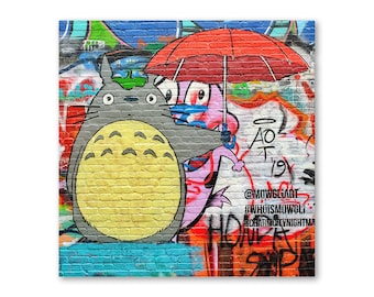 King Totoro 11" x 17" Limited Edition Print | my neighbor print/ ghibli poster art/ baltimore street art/ umbrella print