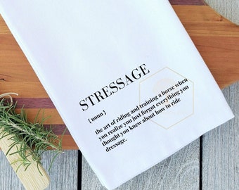 Cotton Tea Towel | Dressage Meaning| Funny Dish Towels | Kitchen Towels With Sayings | Funny Kitchen Towels | Barn Towel | Hand Towel