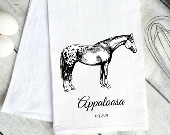 Cotton Tea Towel | Equestrian Kitchen Linens | Arabian Horse | Akhal Teke | Thoroughbred | Barn Towel | Hand Towel | Types of Horses