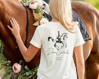 Down Centerline Women's Dressage V Neck T-Shirt, Horse Shirt, Equestrian Mom, Horse Show, Dressage Show