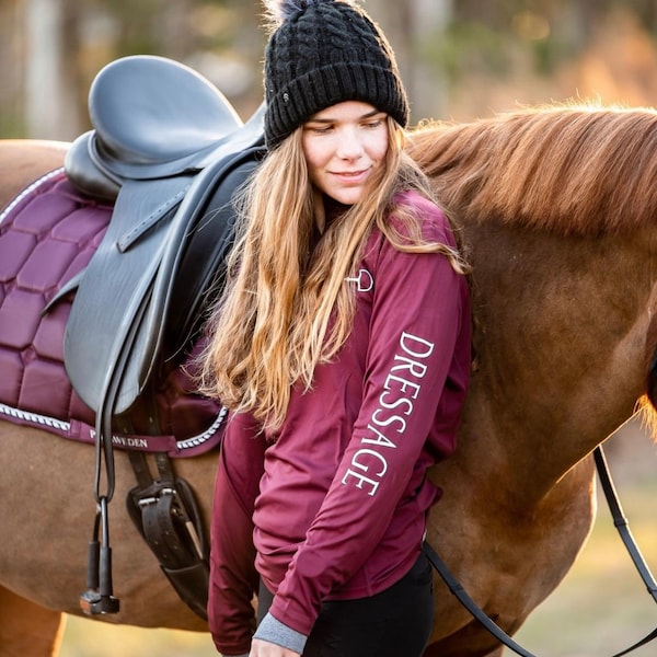 Quarter Zip Pull Over | Womens Long Sleeve Top | Sun Protective Clothes | Base Layer Riding Shirt | Riding Top | Jumpers | Dressage | Hunter